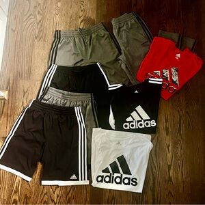 Adidas L/G 14/16 X/L 16/20 shirt shorts pants athletic  8 piece bundle